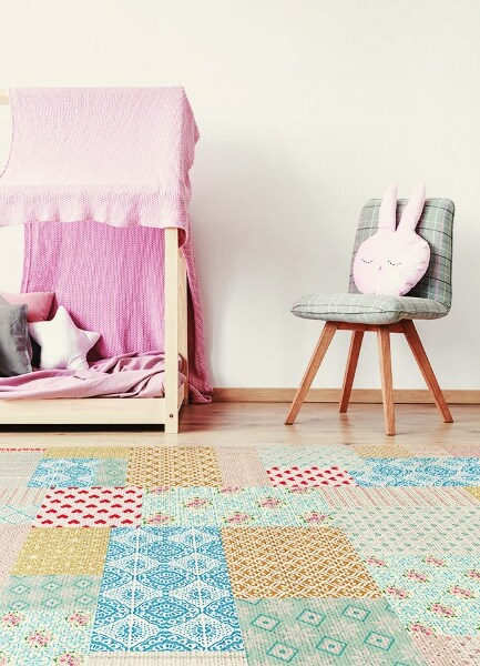 Alfombra vinílica Patchwork diferentes piezas