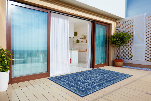 Alfombra exterior Estilo antiguo azul