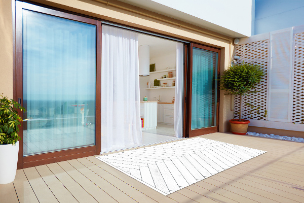 Alfombra para exterior Tablas blancas