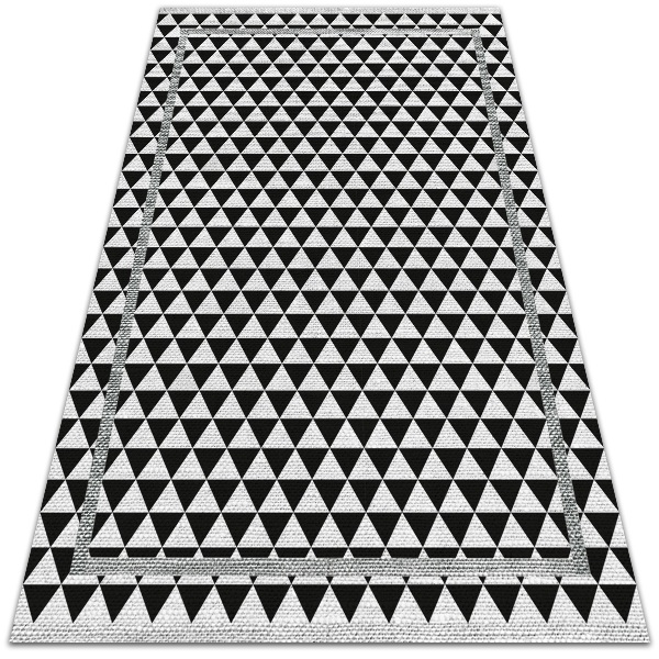 Alfombra para exterior Triángulos en blanco y negro