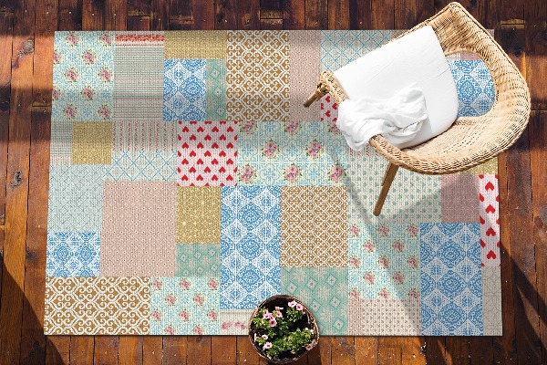 Alfombra exterior Patchwork diferentes piezas