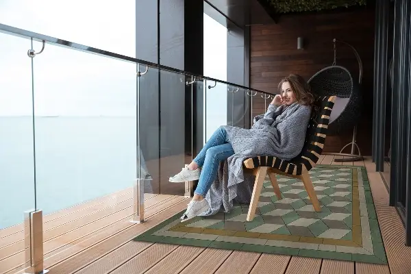 Alfombra para terraza exterior Bloques