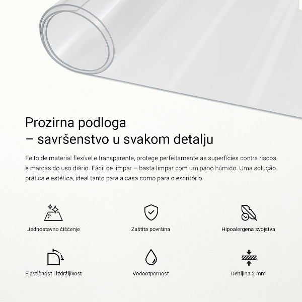 Vidrio blando para escritorio