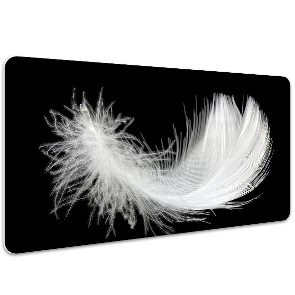 Alfombrilla escritorio Pluma blanca