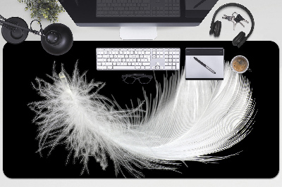 Alfombrilla escritorio Pluma blanca