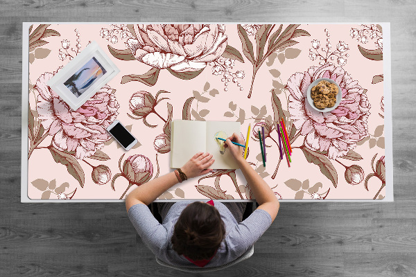 Alfombrilla escritorio Peonies pink