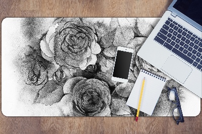 Alfombrilla escritorio Rosas en blanco y negro