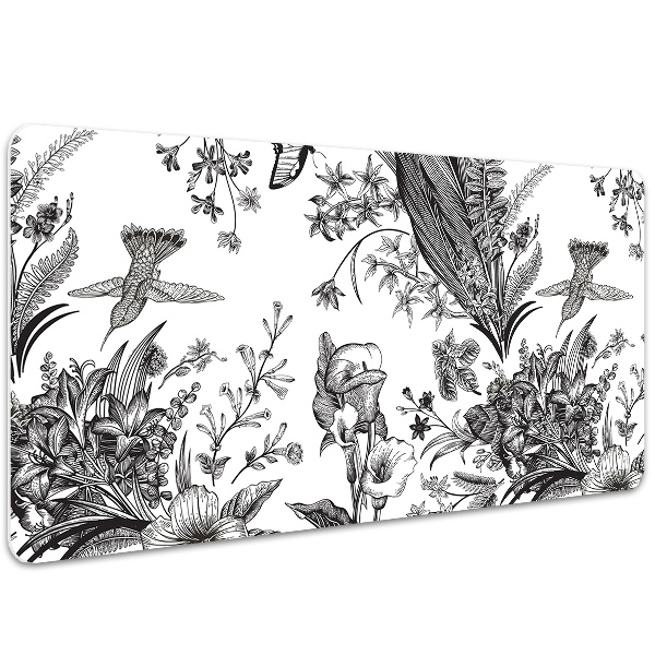 Alfombrilla escritorio Jardín blanco y negro
