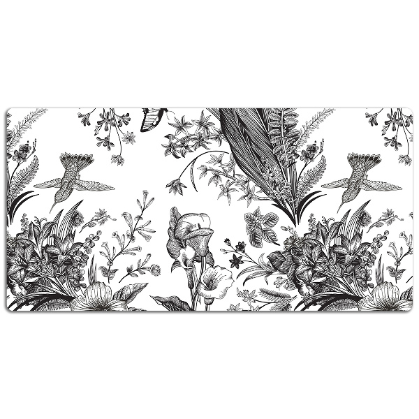 Alfombrilla escritorio Jardín blanco y negro