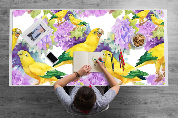 Alfombrilla escritorio Loros amarillos