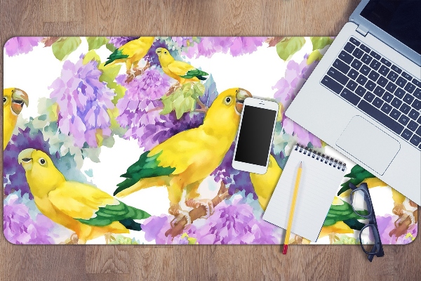 Alfombrilla escritorio Loros amarillos