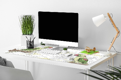 Alfombrilla escritorio Loros verdes