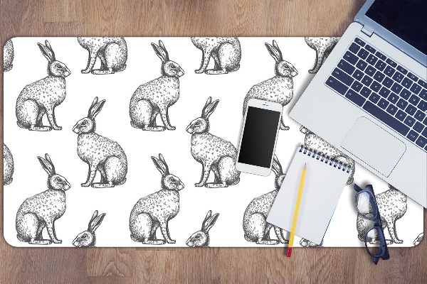 Protector de mesa escritorio Conejos blancos
