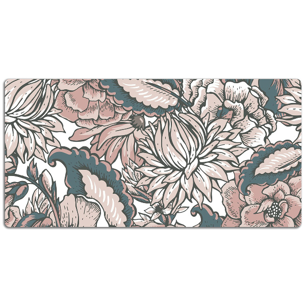 Alfombrilla escritorio Flores rosadas