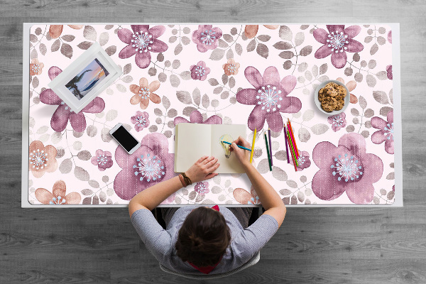 Alfombrilla escritorio Flores rosadas
