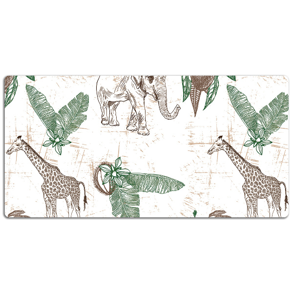 Alfombrilla escritorio Jirafas y elefantes
