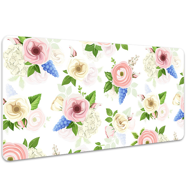 Alfombrilla escritorio Flores dibujadas