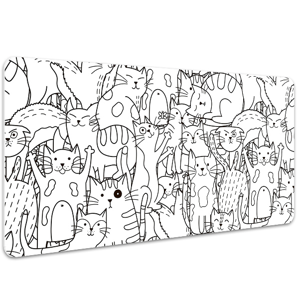 Alfombrilla escritorio Gatos al estilo doodle
