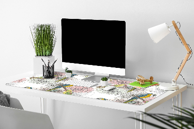 Alfombrilla de escritorio Loro y flores