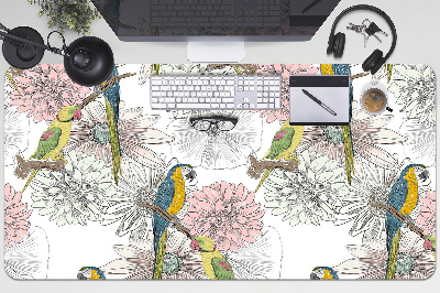Alfombrilla de escritorio Loro y flores