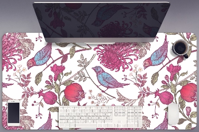 Alfombrilla de escritorio Pájaros y flores