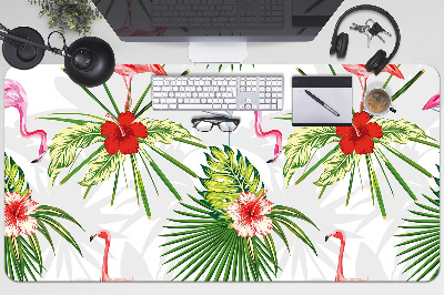 Alfombrilla escritorio Flamencos y flores
