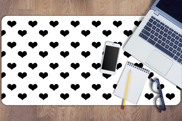 Alfombrilla escritorio Corazones negros