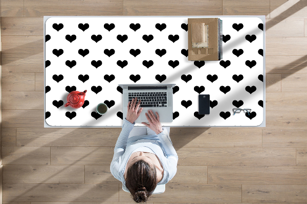 Alfombrilla escritorio Corazones negros