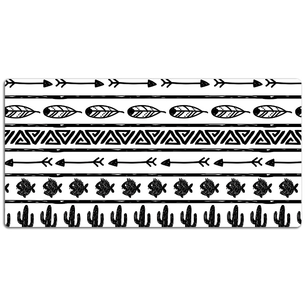 Alfombrilla escritorio Boho en blanco y negro