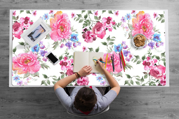 Alfombrilla para escritorio Flores rosadas