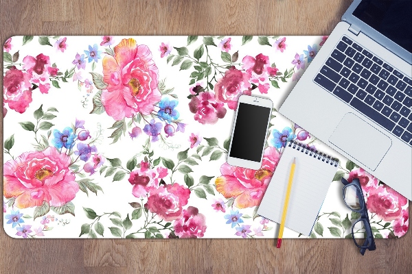 Alfombrilla para escritorio Flores rosadas