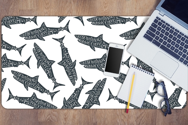 Alfombrilla escritorio Tipografía de tiburones