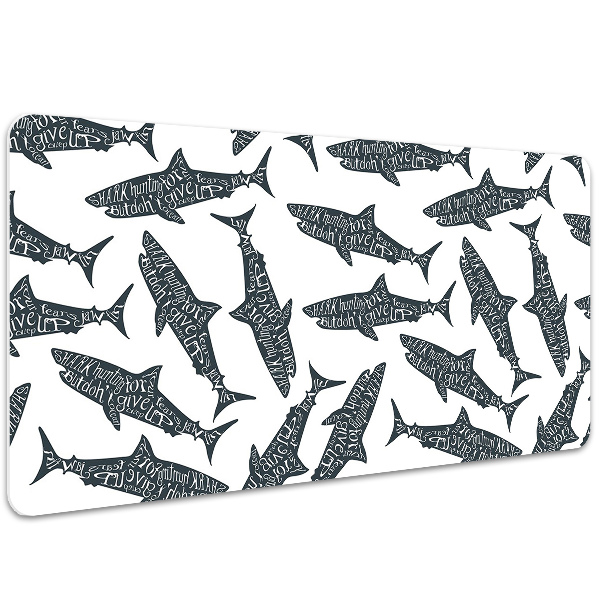 Alfombrilla escritorio Tipografía de tiburones