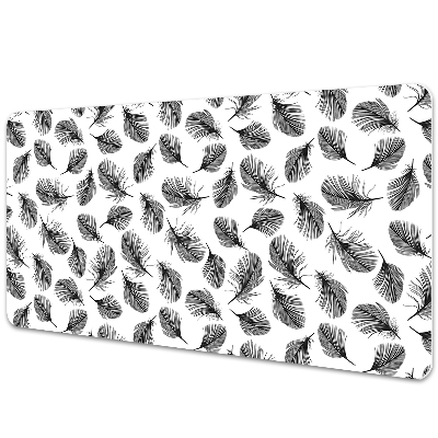 Alfombrilla escritorio Plumas en blanco y negro