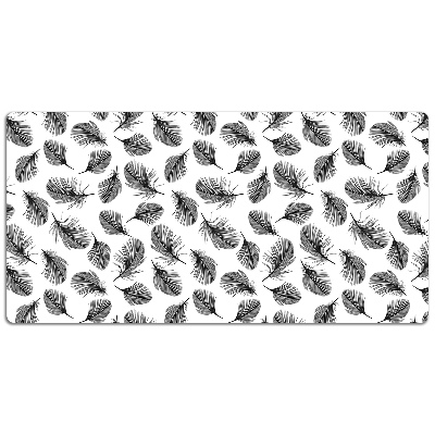 Alfombrilla escritorio Plumas en blanco y negro