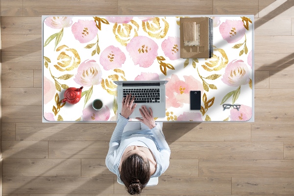 Alfombrilla escritorio Flores rosadas