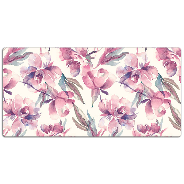 Alfombrilla escritorio Flores rosadas