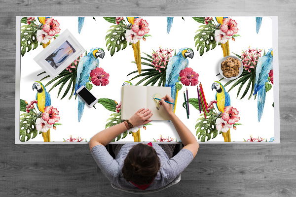 Alfombrilla escritorio Loros y flores