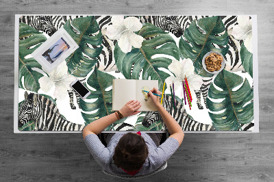 Alfombrilla escritorio Cebras en las hojas