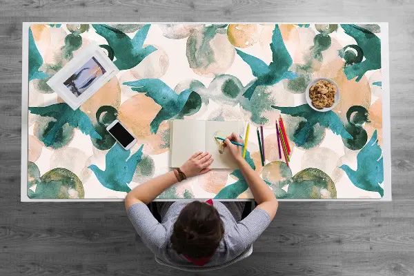 Alfombrilla escritorio Pájaros acuarela