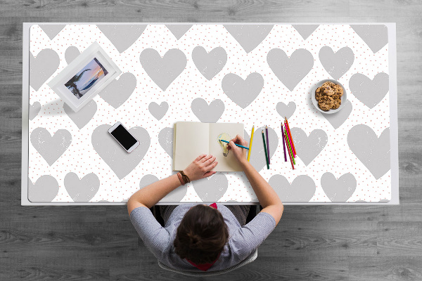 Alfombrilla para escritorio Corazones grises