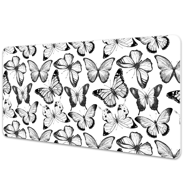 Alfombrilla escritorio Mariposa en blanco y negro