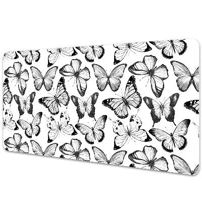 Alfombrilla escritorio Mariposa en blanco y negro