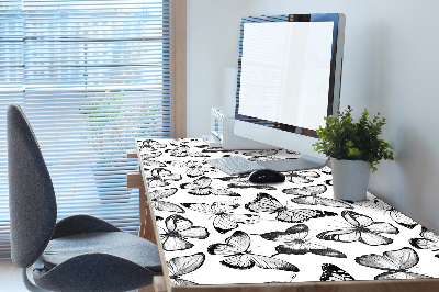 Alfombrilla escritorio Mariposa en blanco y negro