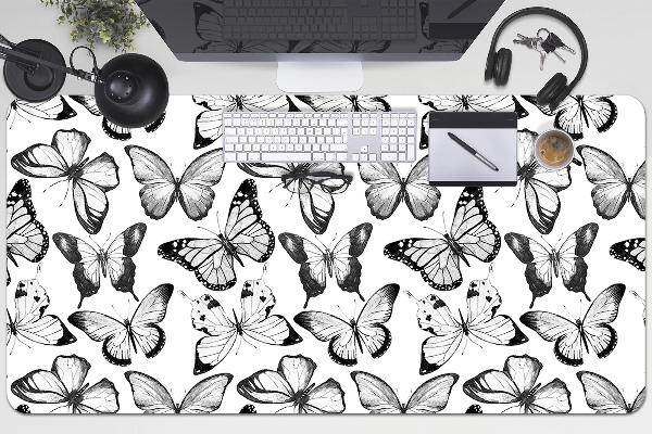 Alfombrilla escritorio Mariposa en blanco y negro