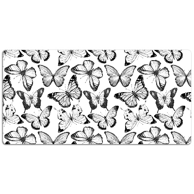 Alfombrilla escritorio Mariposa en blanco y negro