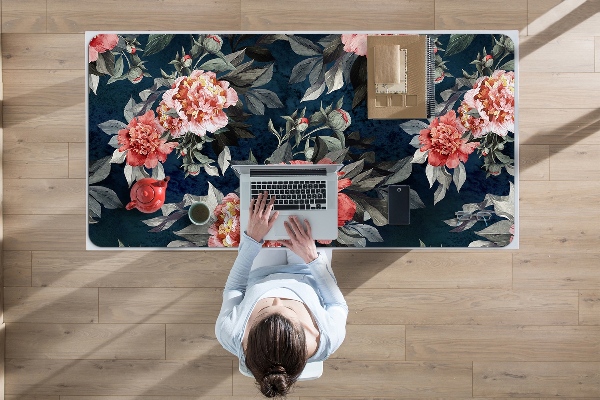 Alfombrilla escritorio Peonies red