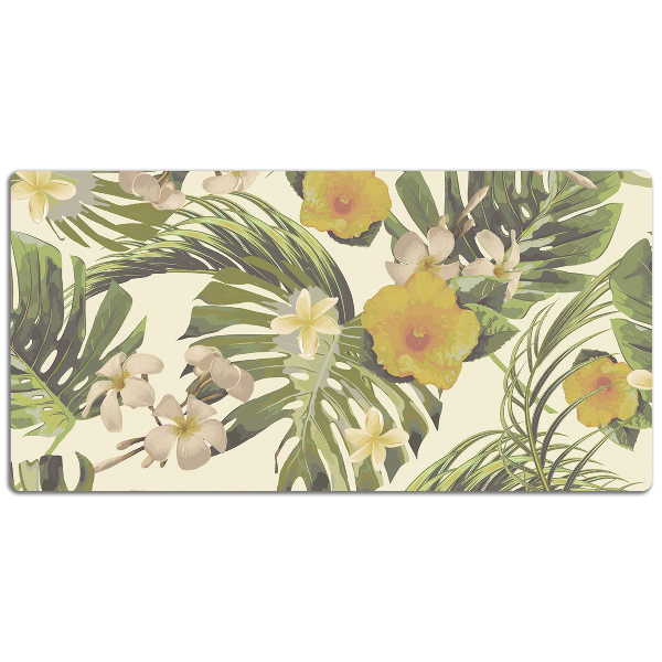 Alfombrilla escritorio Hojas y flores tropicales