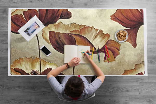 Alfombrilla escritorio Pintando amapolas grandes