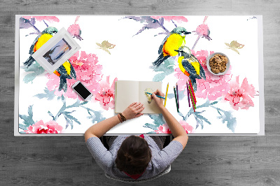 Alfombrilla para escritorio Pájaros y flores